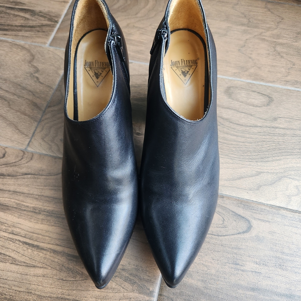 John Fluevog Fast Cars Drifting Black Women's Ankle Boots